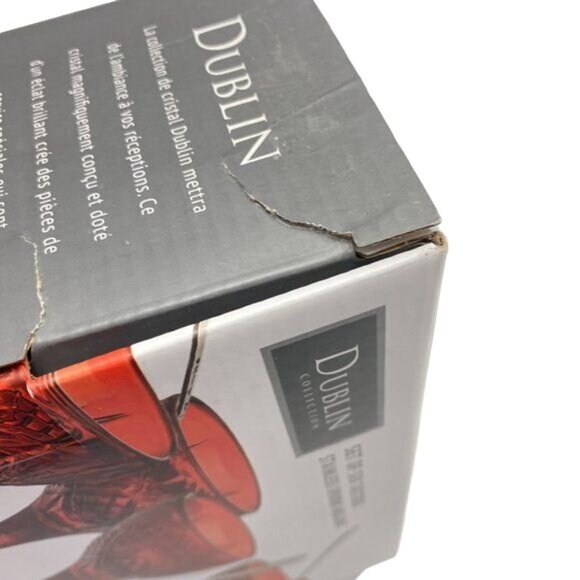 Dublin Collection Red Glass Dessert & Champagne Taster Set With Spoons - Picture 6 of 8